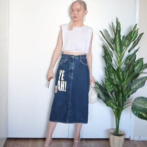 Zara Midi Denim / Jean Skirt With Sequin Embellishment YEAH Size S